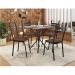 Conjunto de Mesa Quadrada com Tampo Granito e 4 Cadeiras Léia II Revestimento Sintético Preto e Imbuia