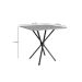 Conjunto de Mesa Quadrada com Tampo Granito e 4 Cadeiras Léia II Revestimento Sintético Preto e Palha
