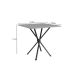 Conjunto de Mesa Quadrada com Tampo Granito e 4 Cadeiras Léia II Revestimento Sintético Preto e Rattan