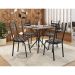 Conjunto de Mesa Quadrada com Tampo Granito e 4 Cadeiras Léia II Revestimento Sintético Preto e Silver
