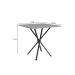 Conjunto de Mesa Quadrada com Tampo Granito e 4 Cadeiras Léia II Revestimento Sintético Preto e Silver