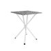 Conjunto de Mesa Quadrada com Tampo Granito e 4 Cadeiras Léia Revestimento Sintético Branco e Cacau