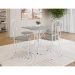 Conjunto de Mesa Quadrada com Tampo Granito e 4 Cadeiras Léia Revestimento Sintético Branco e Grafiato