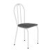Conjunto de Mesa Quadrada com Tampo Granito e 4 Cadeiras Léia Revestimento Sintético Branco e Imbuia