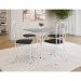 Conjunto de Mesa Quadrada com Tampo Granito e 4 Cadeiras Léia Revestimento Sintético Branco e Preto