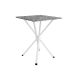 Conjunto de Mesa Quadrada com Tampo Granito e 4 Cadeiras Léia Revestimento Sintético Branco e Preto