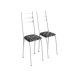 Conjunto de Mesa Quadrada com Tampo Granito e 4 Cadeiras Léia Revestimento Sintético Mosaico Silver e Branco