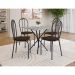 Conjunto de Mesa Quadrada com Tampo Granito e 4 Cadeiras Léia Revestimento Sintético Preto e Cacau