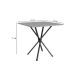 Conjunto de Mesa Quadrada com Tampo Granito e 4 Cadeiras Léia Revestimento Sintético Preto e Silver