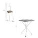 Conjunto de Mesa Quadrada com Tampo Granito e 4 Cadeiras Léia Revestimento Sintético Rattan e Branco
