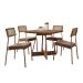 Conjunto de Mesa Quadrada com Tampo MDP Nogal Átria e 4 Cadeiras Catarina Revestimento Sintético Caramelo