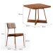 Conjunto de Mesa Quadrada com Tampo MDP Nogal Átria e 4 Cadeiras Helena Revestimento Sintético Caramelo e Areia