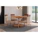 Conjunto de Mesa Quadrada com Tampo MDP Nogal Átria e 4 Cadeiras Madalena Linho Areia e Caramelo