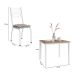 Conjunto de Mesa Quadrada com Tampo MDP e 4 Cadeiras Adriana Revestimento Sintético Bege Estampado e Branco