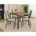 Conjunto de Mesa Quadrada com Tampo MDP e 4 Cadeiras Adriana Revestimento Sintético Bege Estampado e Preto