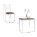Conjunto de Mesa Quadrada com Tampo MDP e 4 Cadeiras Adriana Revestimento Sintético Bege Rattan e Branco
