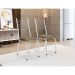 Conjunto de Mesa Quadrada com Tampo MDP e 4 Cadeiras Adriana Revestimento Sintético Bege Rattan e Branco