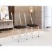 Conjunto de Mesa Quadrada com Tampo MDP e 4 Cadeiras Adriana Revestimento Sintético Cacau e Branco