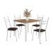 Conjunto de Mesa Quadrada com Tampo MDP e 4 Cadeiras Adriana Revestimento Sintético Cacau e Branco II