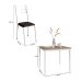 Conjunto de Mesa Quadrada com Tampo MDP e 4 Cadeiras Adriana Revestimento Sintético Cacau e Branco II