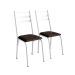 Conjunto de Mesa Quadrada com Tampo MDP e 4 Cadeiras Adriana Revestimento Sintético Cacau e Branco II