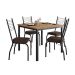 Conjunto de Mesa Quadrada com Tampo MDP e 4 Cadeiras Adriana Revestimento Sintético Cacau e Preto