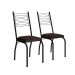 Conjunto de Mesa Quadrada com Tampo MDP e 4 Cadeiras Adriana Revestimento Sintético Cacau e Preto