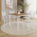 Conjunto de Mesa Quadrada com Tampo MDP e 4 Cadeiras Adriana Revestimento Sintético Cedro e Branco