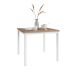 Conjunto de Mesa Quadrada com Tampo MDP e 4 Cadeiras Adriana Revestimento Sintético Cedro e Branco