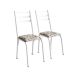 Conjunto de Mesa Quadrada com Tampo MDP e 4 Cadeiras Adriana Revestimento Sintético Cedro e Branco