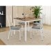 Conjunto de Mesa Quadrada com Tampo MDP e 4 Cadeiras Adriana Revestimento Sintético Grafiato Cinza e Branco