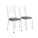 Conjunto de Mesa Quadrada com Tampo MDP e 4 Cadeiras Adriana Revestimento Sintético Grafiato Cinza e Branco