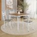 Conjunto de Mesa Quadrada com Tampo MDP e 4 Cadeiras Adriana Revestimento Sintético Grafiato e Branco