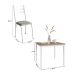 Conjunto de Mesa Quadrada com Tampo MDP e 4 Cadeiras Adriana Revestimento Sintético Grafiato e Branco