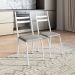Conjunto de Mesa Quadrada com Tampo MDP e 4 Cadeiras Adriana Revestimento Sintético Grafiato e Branco
