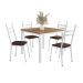 Conjunto de Mesa Quadrada com Tampo MDP e 4 Cadeiras Adriana Revestimento Sintético Imbuia e Branco