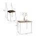 Conjunto de Mesa Quadrada com Tampo MDP e 4 Cadeiras Adriana Revestimento Sintético Imbuia e Branco