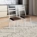 Conjunto de Mesa Quadrada com Tampo MDP e 4 Cadeiras Adriana Revestimento Sintético Imbuia e Branco