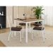 Conjunto de Mesa Quadrada com Tampo MDP e 4 Cadeiras Adriana Revestimento Sintético Marrom e Branco