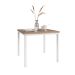 Conjunto de Mesa Quadrada com Tampo MDP e 4 Cadeiras Adriana Revestimento Sintético Marrom e Branco