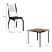 Conjunto de Mesa Quadrada com Tampo MDP e 4 Cadeiras Adriana Revestimento Sintético Marrom e Preto