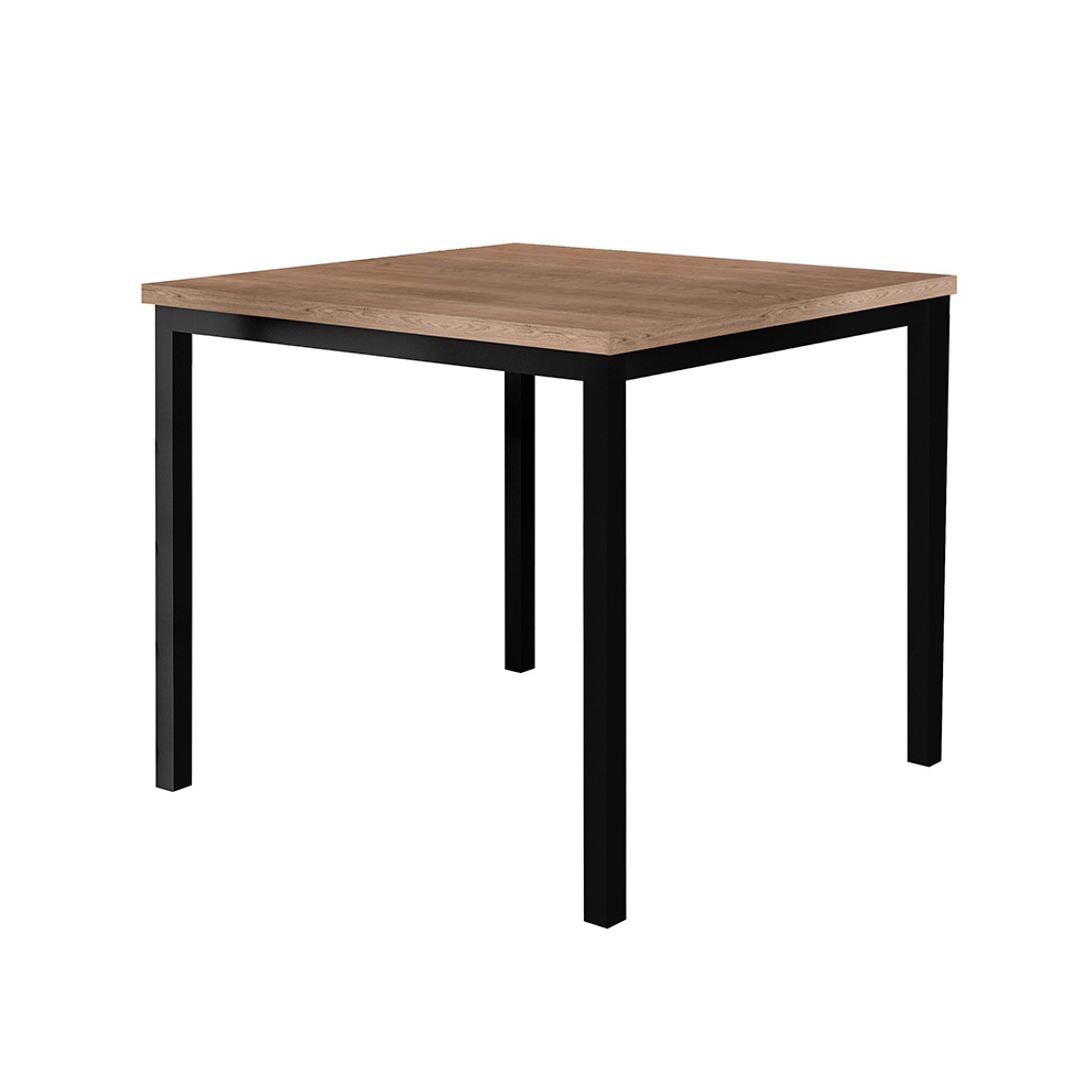 Conjunto de Mesa Quadrada com Tampo MDP e 4 Cadeiras Adriana Revestimento Sintético Marrom e Preto