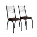 Conjunto de Mesa Quadrada com Tampo MDP e 4 Cadeiras Adriana Revestimento Sintético Marrom e Preto