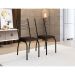 Conjunto de Mesa Quadrada com Tampo MDP e 4 Cadeiras Adriana Revestimento Sintético Marrom e Preto