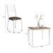 Conjunto de Mesa Quadrada com Tampo MDP e 4 Cadeiras Adriana Revestimento Sintético Mosaico Marrom e Branco