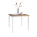 Conjunto de Mesa Quadrada com Tampo MDP e 4 Cadeiras Adriana Revestimento Sintético Mosaico Marrom e Branco