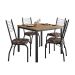 Conjunto de Mesa Quadrada com Tampo MDP e 4 Cadeiras Adriana Revestimento Sintético Mosaico Marrom e Preto
