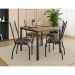 Conjunto de Mesa Quadrada com Tampo MDP e 4 Cadeiras Adriana Revestimento Sintético Mosaico Marrom e Preto