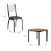 Conjunto de Mesa Quadrada com Tampo MDP e 4 Cadeiras Adriana Revestimento Sintético Mosaico Marrom e Preto
