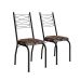 Conjunto de Mesa Quadrada com Tampo MDP e 4 Cadeiras Adriana Revestimento Sintético Mosaico Marrom e Preto